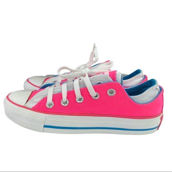 Unisex Converse All Star Chuck Taylor Double Upper Low Top sz 3M/5W - Picture 4 of 10